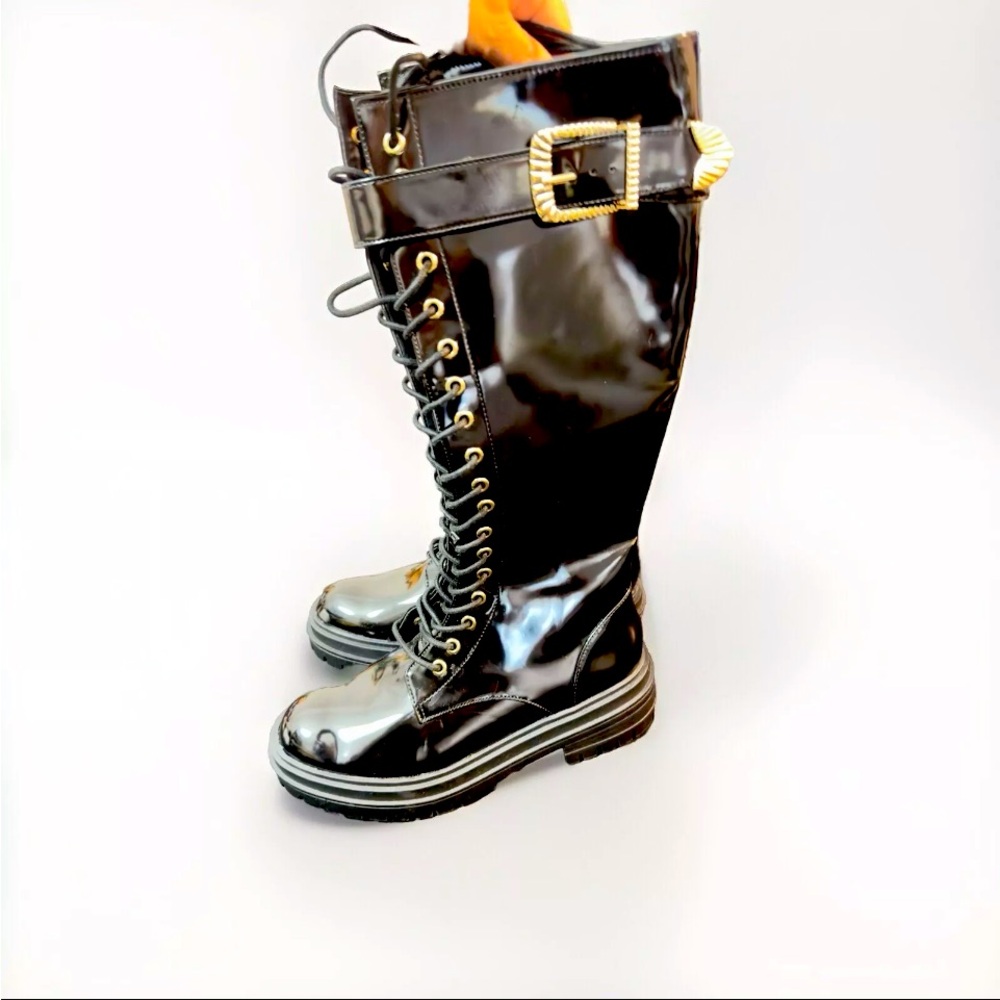 SOLD! NEW & So STYLISH!! Gianni Bini Black Lace Up Boots, Sz 7.5, Orig. $180